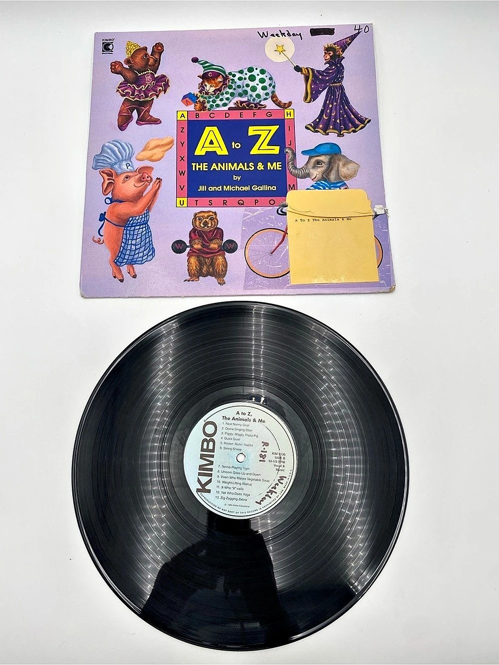 Kimbo A to Z, The Animals & Me Vinyl Record Black & Purple